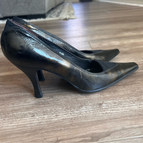 Donald J Pliner pointed square toe bumps patent leather bronze 8 1/2 - Picture 4 of 14